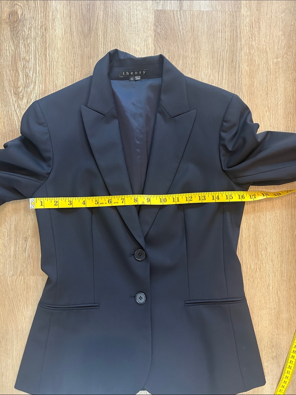 Theory Navy Blue Two-Button Tailored Blazer - Picture 11 of 11